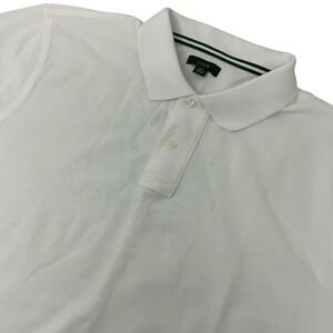 J.Crew Mens XL Tall White Classic Piqué Polo Shirt Preppy Cotton Office Textured